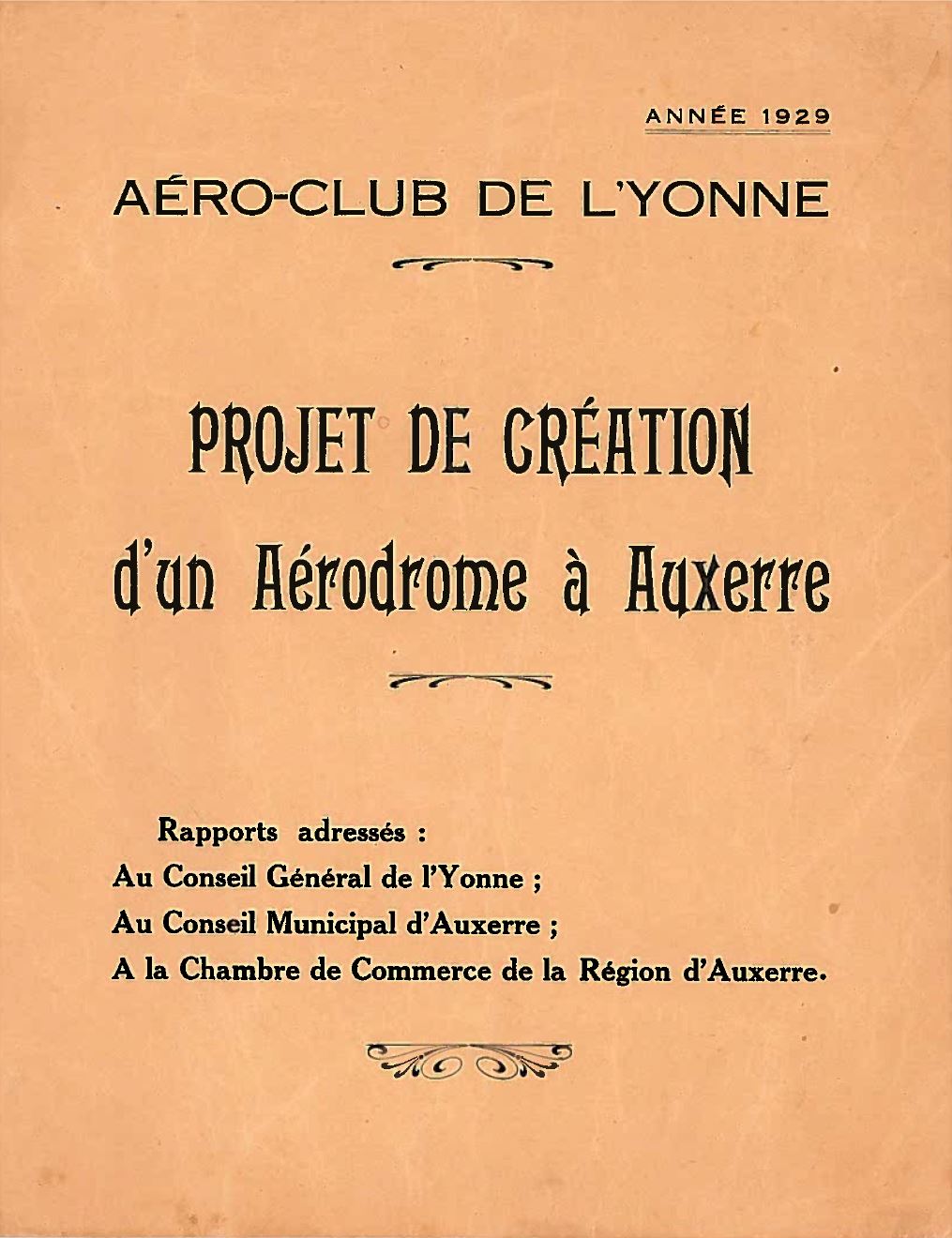 Aéroclub de l'Yonne 1929